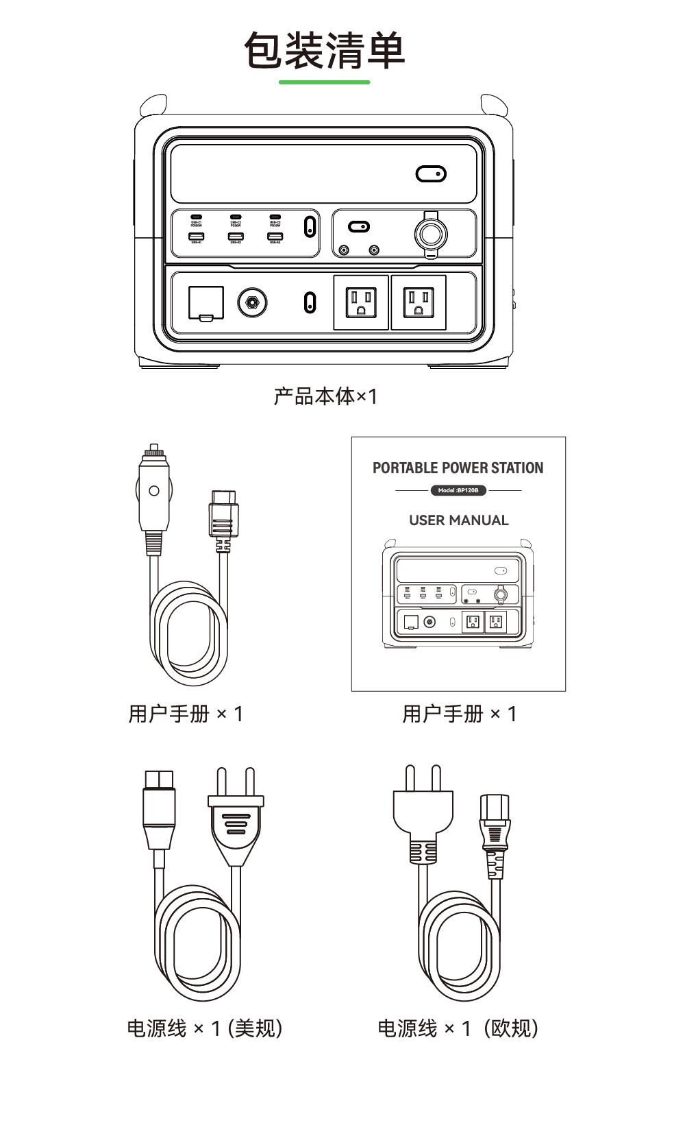 電將軍BP120B 1200W便攜式戶外儲能電源013